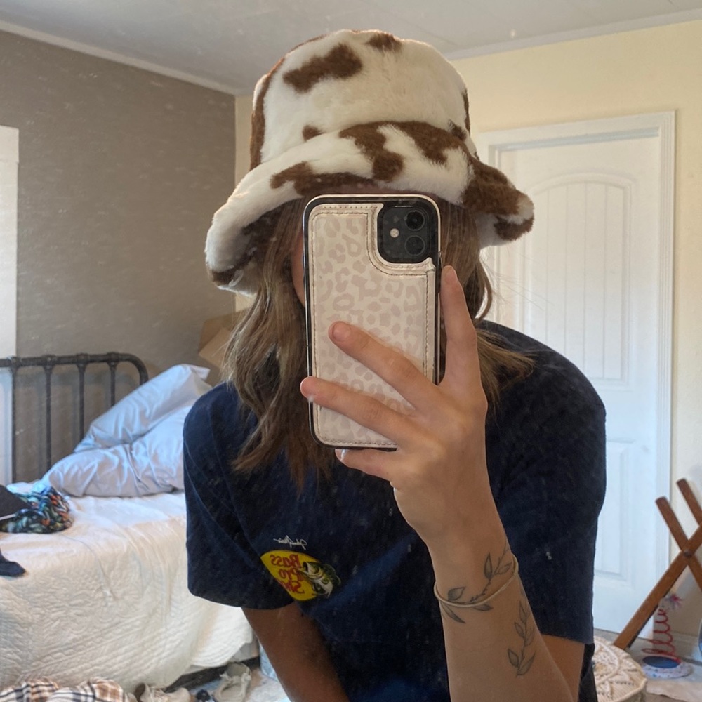 Cow print bucket hat